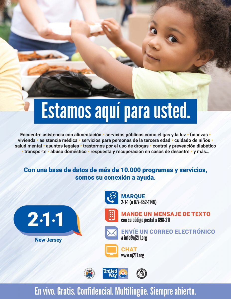 211 Assistance NJ English and Spanish